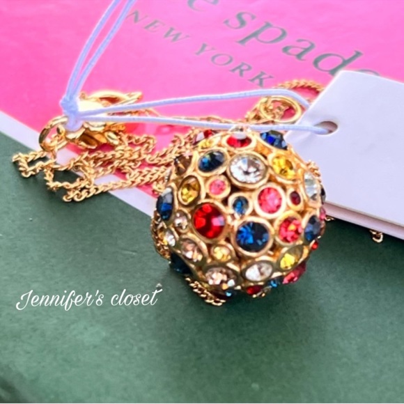 NWT ♠️ Kate Spade Crystal Sphere Pendant Necklace - Picture 6 of 7